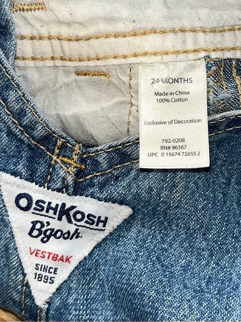 OshKosh B’Gosh Denim Shortalls Overalls Size  24 month